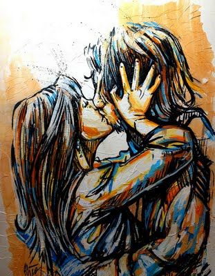graffitis de amor chidos - pareja besandose