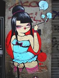 Graffitis de Mujeres- vestido azul