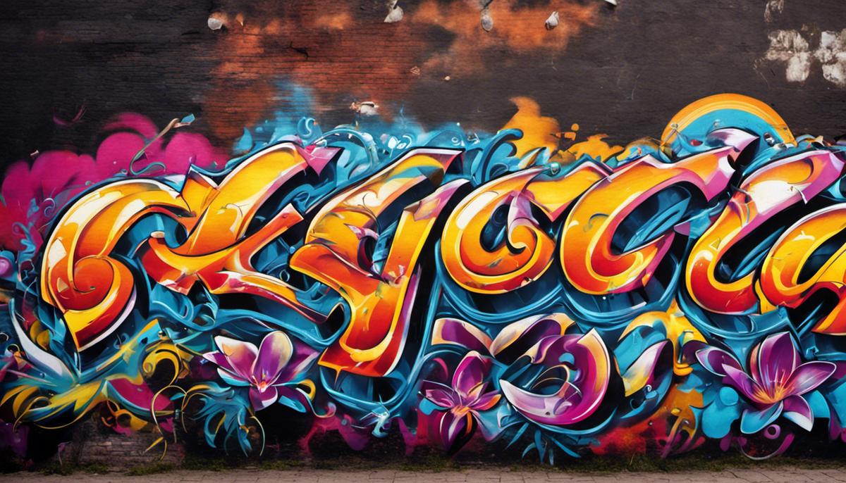 Imagen de letras bomba en graffiti